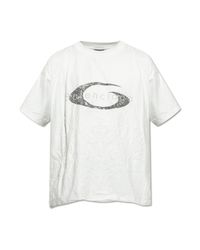 Balenciaga White T-Shirt With Crinkle Effect for men