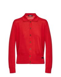 Versace Red Cardigan With Logo