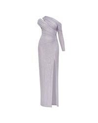 Self-Portrait Gray Dress With Shimmering Sequins