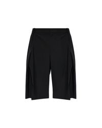 Casablanca Black Wool Shorts With Pleats for men