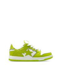 A Bathing Ape Green Sports Shoes With Logo for men