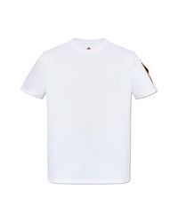MCM White Cotton T-Shirt With Logo for men