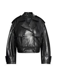 Stand Studio Black Leather Jacket Bloom
