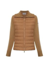 Moncler Brown Cardigan With Quilted Front