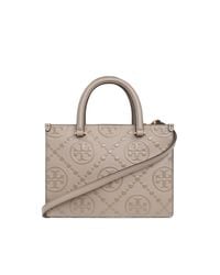 Tory Burch Natural T Monogram Tote Bag