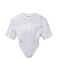 DSquared² White Bodysuit With Shoulder Pads