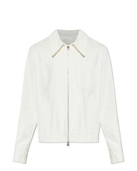 AMI White Denim Jacket With Pockets for men