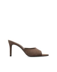 Black Suede Studio Brown Suede Heeled Mules 'Belle'