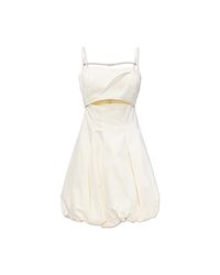 Versace Jeans Couture White Short Dress With Decorative Slits
