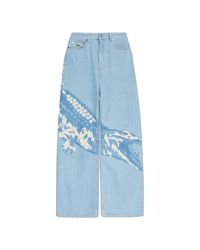 LACOSTE RUNWAY Blue Jeans With Logo