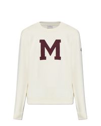 Moncler White Sweatshirt With Logo for men