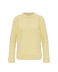 Bottega Veneta Yellow Wool Sweater With A Crew Neck