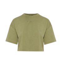 Balmain Green T-Shirt With Embroidered Logo