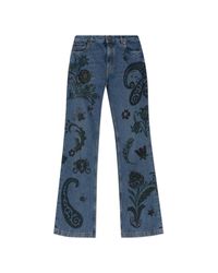 Etro Blue Jeans With Colorful Print