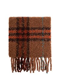 Burberry Brown Scarf With A Check Pattern