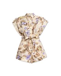 Zimmermann White Floral Print Jumpsuit