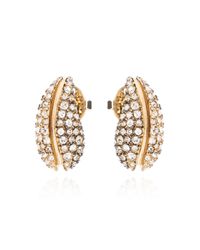 Tory Burch Metallic Earrings With Shimmering Crystals