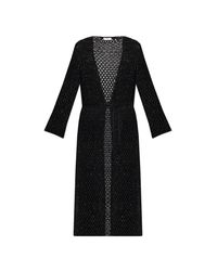 Akep Black Crocheted Cardigan With Shimmering Sequins