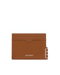 J.W. Anderson Brown Leather Card Holder With Logo