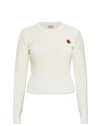 KENZO White Sweater With Patch