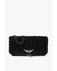Zadig & Voltaire Black 'rock Knitted' Shoulder Bag