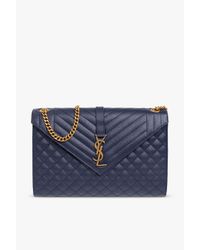 Saint Laurent Blue 'envelope Large' Shoulder Bag