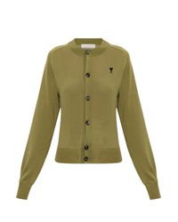 AMI Green Wool Cardigan