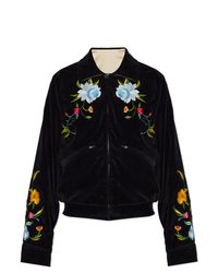 KENZO Black Velvet Jacket With Colorful Embroidery