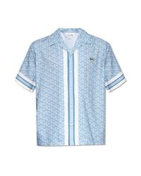 Lacoste Blue Shirt With Monogram for men