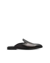 Ferragamo Black Leather Slides "Tampa" for men