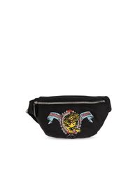 KENZO Black Belt Bag With Logo for men