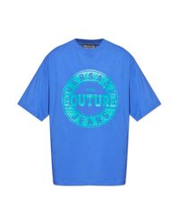 Versace Jeans Couture Blue T-Shirt With Print for men