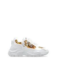 Versace Jeans Couture White Sports Shoes With 'Barocco' Pattern