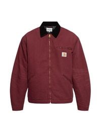 Carhartt Red Insulated Burgundy Cotton Jacket for men
