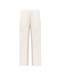 Akep White Satin Trousers With Side Stripes