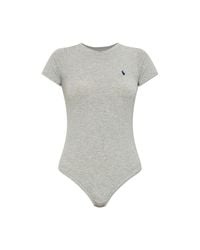 Polo Ralph Lauren Gray Lingerie Bodysuit With Logo