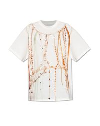 MM6 by Maison Margiela White T-Shirt With Print