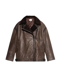 Gestuz Brown Leather Jacket Shearlygz