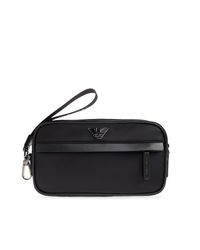 Emporio Armani Black Cosmetic Bag From The "Sustainability" Collection for men