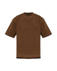 DSquared² Brown T-Shirt With Embossed Logo for men