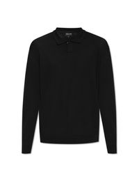 Giorgio Armani Black Wool Polo for men