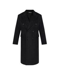 Our Legacy Black Double-Breasted Wool Coat for men