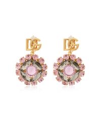 Dolce & Gabbana Metallic Clip-On Earrings With Shimmering Crystals