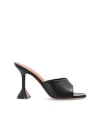 AMINA MUADDI Black Heeled Mules "Lupita"