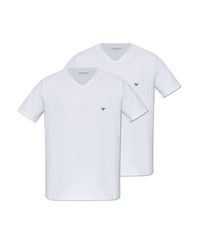 Emporio Armani White 2-Pack Of T-Shirts for men