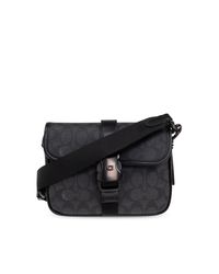 COACH Black Monogram Shoulder Bag for men