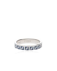 Fendi White Ring With Logo for men