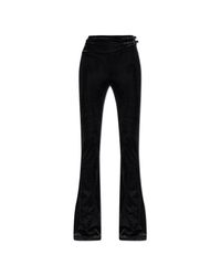 Versace Jeans Couture Black Velvet Flared Trousers