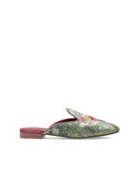 Kurt Geiger White Sliders "Embroidered"