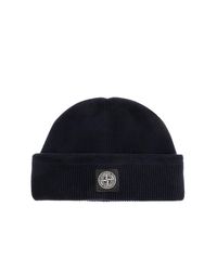 Stone Island Blue Cap With Logo Patch for men